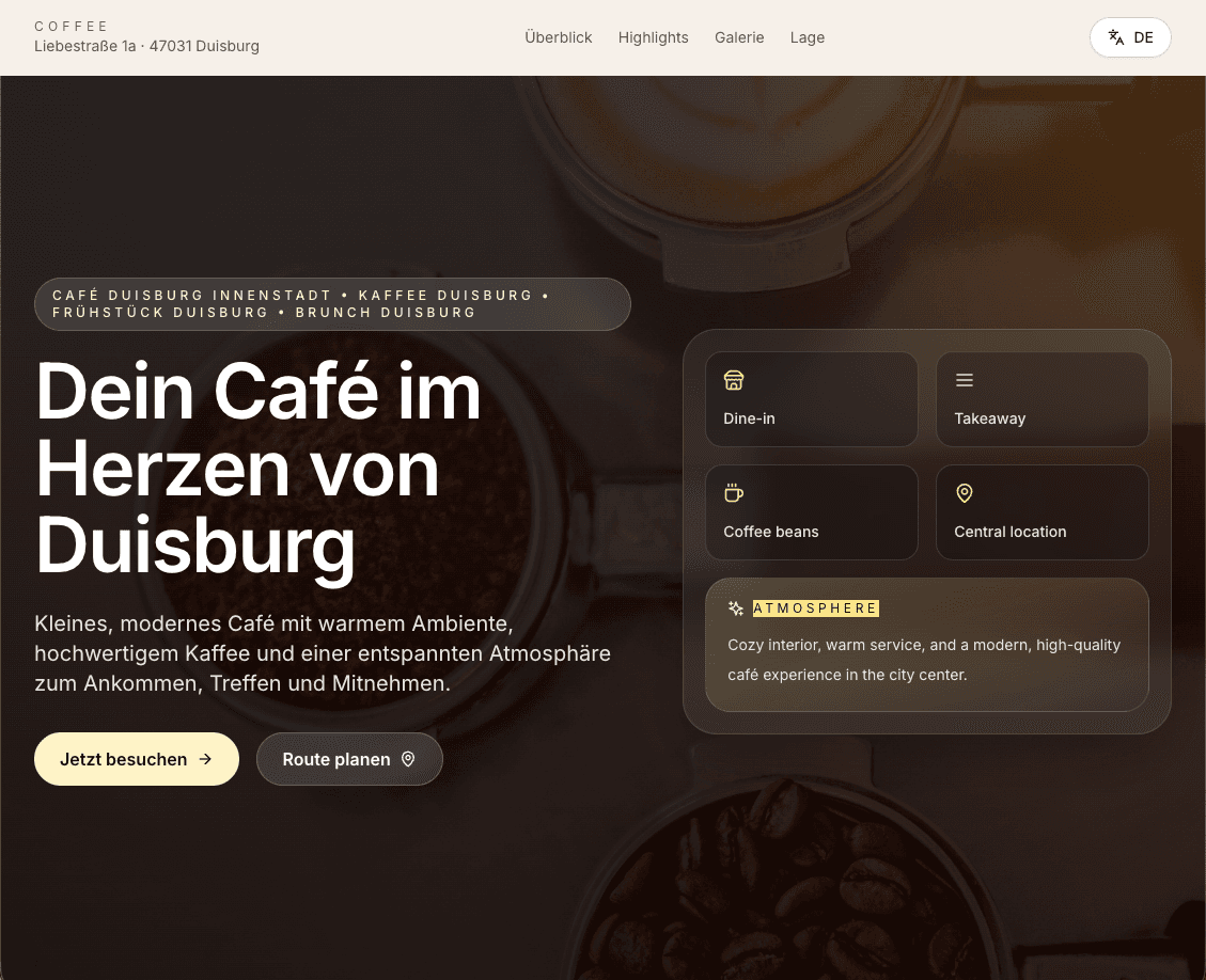 Café · Duisburg — concept